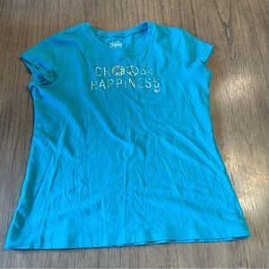 choose happiness t shirt
brand justice
youth size 14